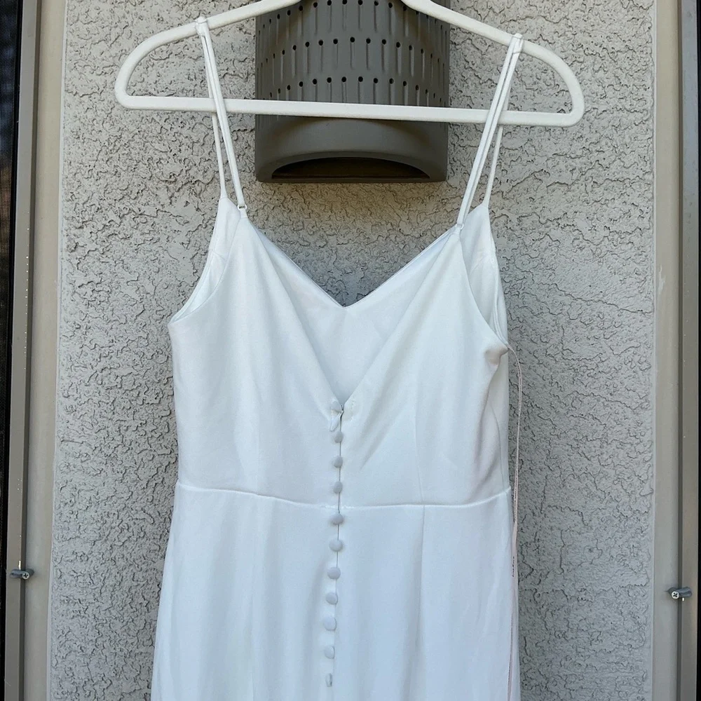 NWOT Lulu’s Feeling of Forever White Sleeveless Mermaid Maxi Wedding Dress Small